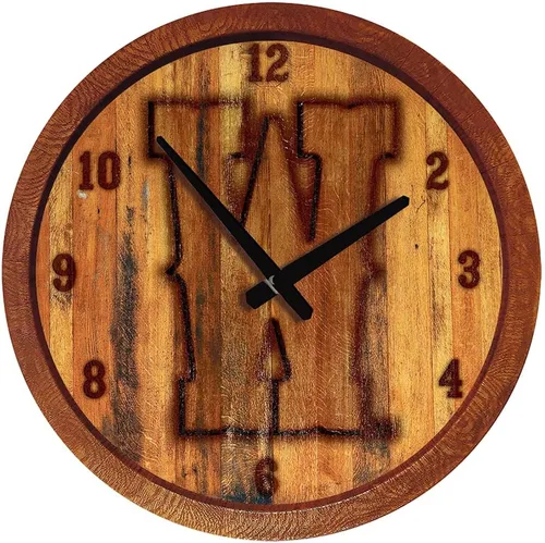Miniatura 30 de The Fan-Brand NCAA Oklahoma Sooners: Reloj de pared con parte superior de barril de imitación para decoración de bar, decoración de fiesta