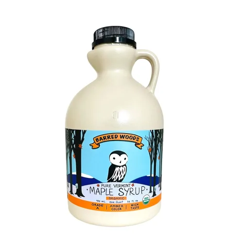 Miniatura 10 de Barred Woods Maple - Jarra de Medio Galón Jarabe de Arce Puro Orgánico de Vermont 64 oz - Grado A Ámbar Rico