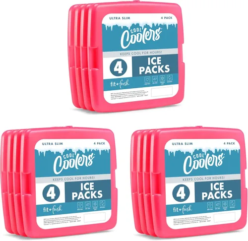 Miniatura 22 de Cool Coolers de Fit & Fresh - Paquete de 4 paquetes de hielo delgados, paquetes de hielo reutilizables de congelación rápida que ahorran espacio