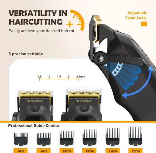 Miniatura 3 de Cortadora de pelo profesional inalámbrica para hombres, kit de corte de pelo para barberos y familia, juego de recortadores de pelo inalámbricos