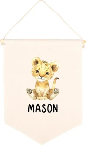 Miniatura 24 de Andaz Press Cartel de lienzo colgante – Tapiz de alfabeto y animales para colgar en la pared para bebé niña y niño, decoración de pared de guardería