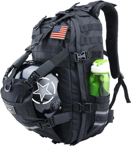 Miniatura 8 de Mochila de motocicleta para hombre, para casco de equitación, mochilas con portador de sombrero/almacenamiento, impermeable, bolsa de viaje de gran