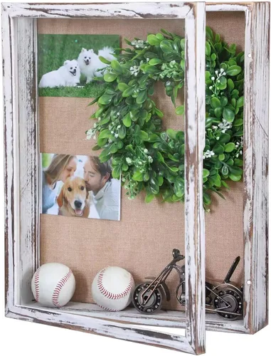 Miniatura 8 de Caja de sombra de 5 x 7, tamaño de pantalla de 4 x 6 pulgadas, marco de caja de sombra con ventana de cristal, vitrina pequeña con bisagra, mini