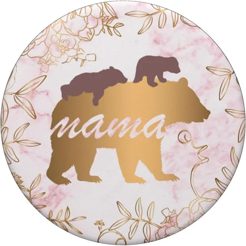 Miniatura 3 de Mama Bear Pop Socket 2 Cubs Marble Pink Gold Mothers Gifts - PopSockets Grip and Stand for Phones and Tablets