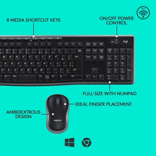 Miniatura 7 de Logitech Combo de teclado y mouse inalámbricos MK270 - Paquete de 4
