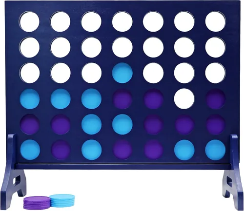 Miniatura 45 de Tailgating Pros Cuatro en una fila gigante azul marino premium con funda de transporte – Juego de patio al aire libre de gran tamaño – ¡Muchos