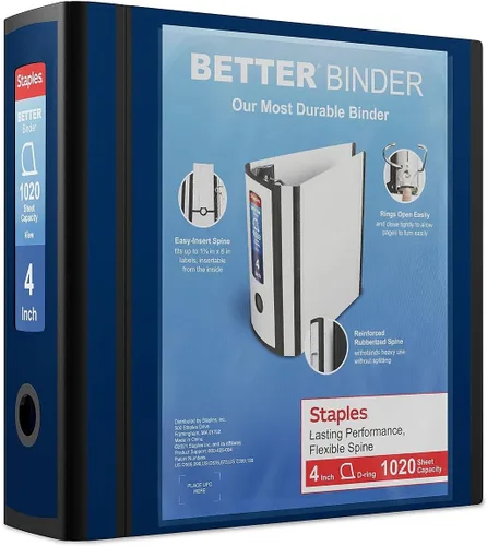 Miniatura 31 de Carpetas Better View de 1-1/2 pulgadas de STAPLES con anillos en D (blanco)