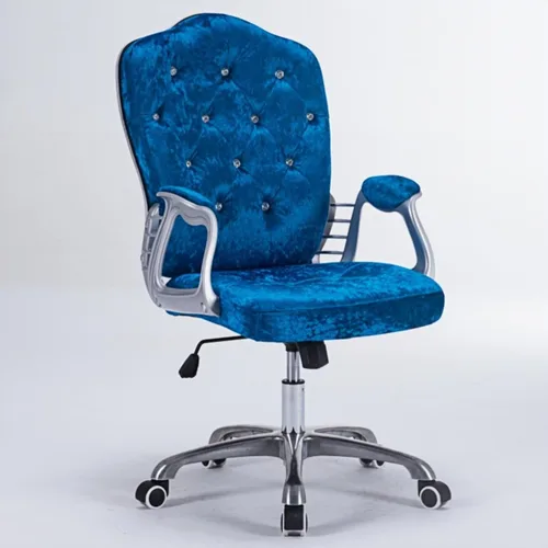 Miniatura 9 de Silla de oficina en casa, silla giratoria ergonómica para computadora con soporte lumbar, reposabrazos ejecutiva, con reposabrazos fijos, altura Oro