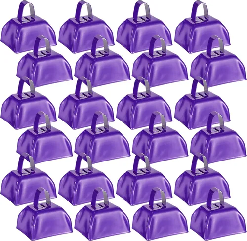 Miniatura 12 de 24 Piezas Cencerros de Metal con Asa Campanas de Vaca Generadores de Ruido para Eventos Deportivos Pequeños Generadores de Ruido Fuertes Campana