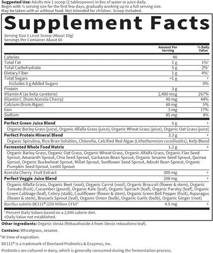 Miniatura 5 de Garden of Life - Complemento vegetal de alimentos enteros – Polvo dietético de alimentos perfectos para alimentos verdes, 4.93 onzas/140 g