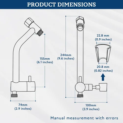 Miniatura 6 de G-Promise Kit de Repuesto de Grifo de Bañera y Ducha Todo Metálico con Soporte Bajo Portátil, Válvula Desviadora de 3 Vías con Modo de Pausa
