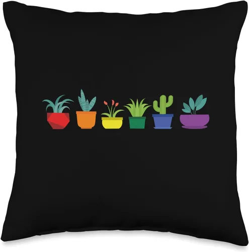 Lgbtq Pride Gardening Plant Lover Funny LGBT Plant Gay Pride Gardeners - Almohada para jardineros, 16 x 16 pulgadas, multicolor