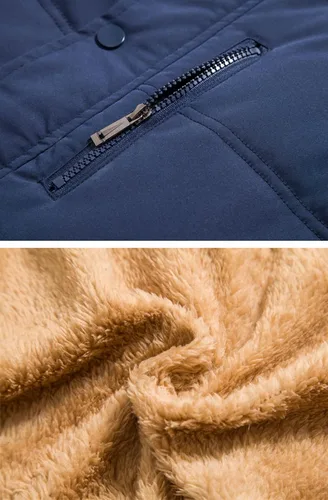 Miniatura 18 de Chaleco acolchado de invierno cálido para hombre, con forro polar grueso, sin mangas, chaqueta sin mangas