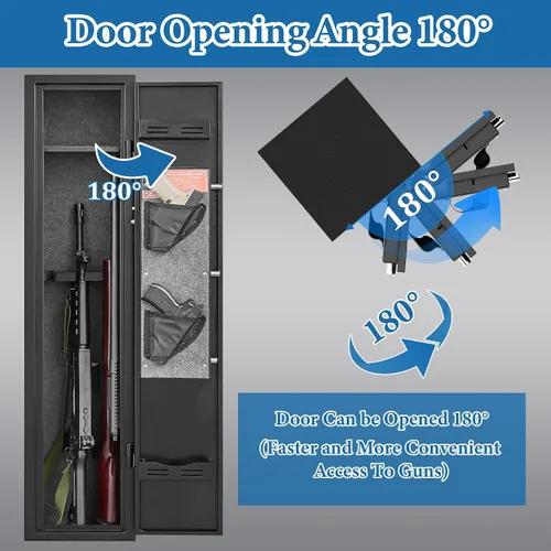 Miniatura 5 de Caja fuerte de 2-3 armas para rifles y pistolas, sin necesidad de montaje, cajas fuertes para rifles con cerradura de contraseña, gabinete de armas