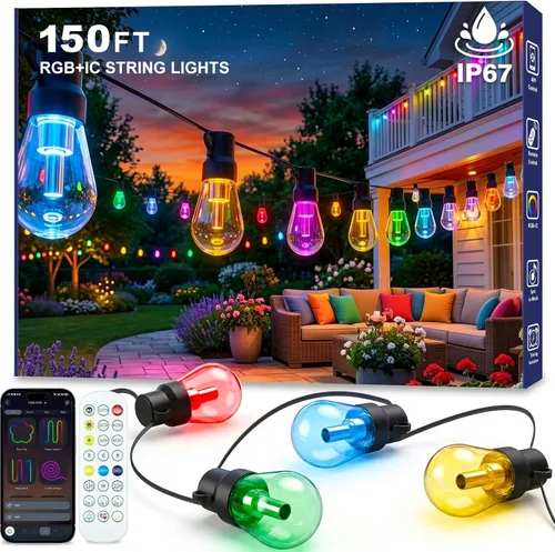 Miniatura 10 de Beizelte 4 Pack 5Ft String Light Poles,Outside String Lights,Outdoor Light Poles,Metal Poles Stand for Patio,Backyard,Deck