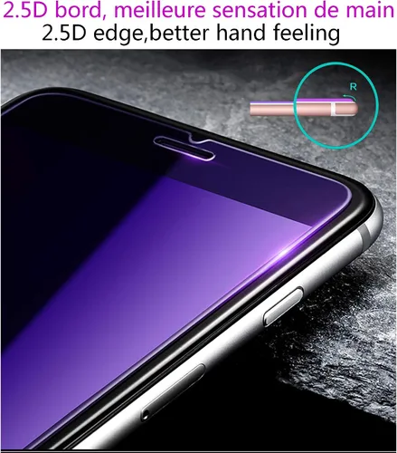 Miniatura 3 de Protector de pantalla anti azul para iPhone 5/5s/5c, 2.5D Edge 9H Película protectora de vidrio templado para iPhone SE (2016)-4
