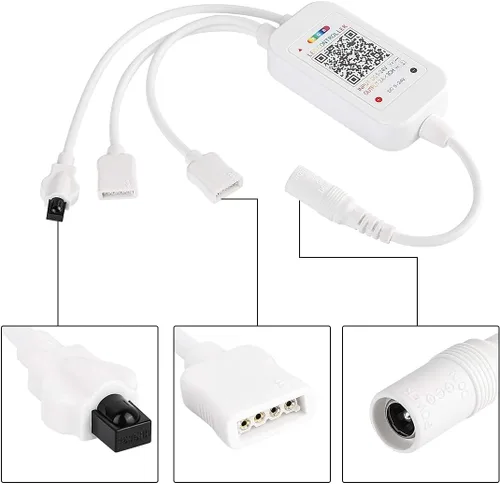 Miniatura 8 de SUPERNIGHT Controlador de luz LED RGB 2 en 1, controlador de música inteligente controlado por aplicación para Android e iOS, DC 5V-24V RGB Strip