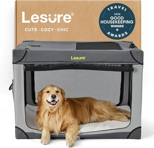 Miniatura 13 de Lesure Shown on TODAY Show Jaula Suave Plegable para Perros - Jaula de Viaje Portátil de 30 Pulgadas para Perros Medianos Interior y Exterior