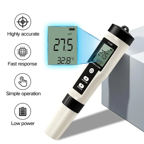 Miniatura 6 de ZuanXin - Medidor de pH digital 4 en 1 con PH/ORP/Temp/H2, pantalla de retroiluminación para agua potable, piscinas, jacuzzis y spas (blanco)
