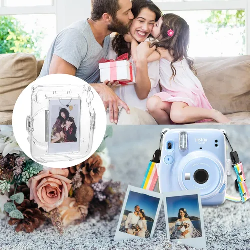 Miniatura 7 de Rieibi Mini 11 - Funda protectora transparente para cámara instantánea Fujifilm Instax Mini 11 - Carcasa rígida de policarbonato con correa