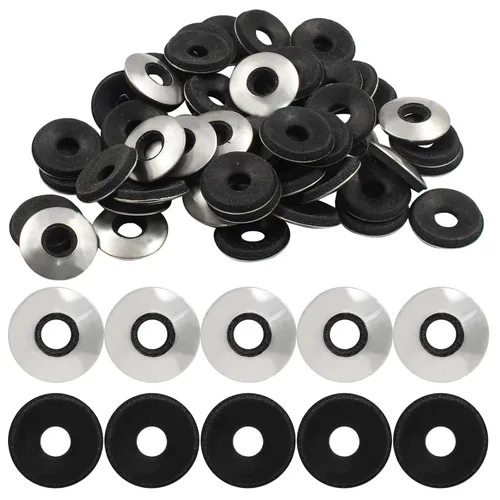 Miniatura 10 de Biaungdo 60 piezas de arandelas de neopreno de 1/4" x 1", arandelas de sello de neopreno EPDM de acero inoxidable, kit de surtido de juntas de goma