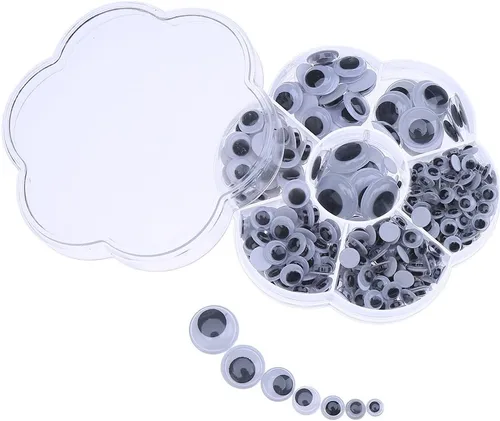 Miniatura 2 de Decora 1 caja de ojos de juguetes con autoadhesivo, surtido., Blanco y Negro, Medio