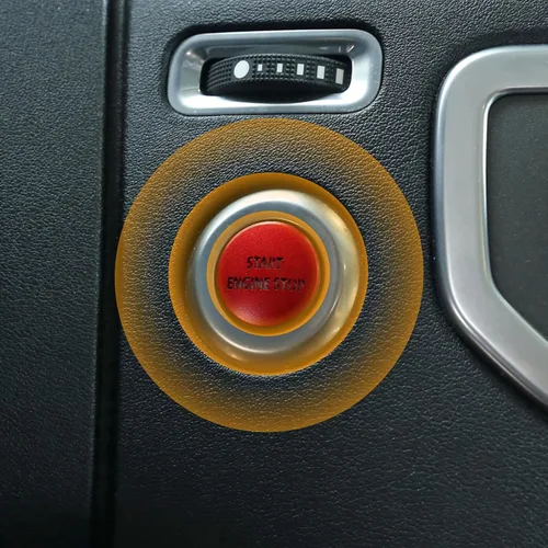Miniatura 11 de Cubierta adhesiva para interruptor de botón de arranque y parada de motor rojo y plateado para LR4 Discovery 4 y Land Rover Range Rover