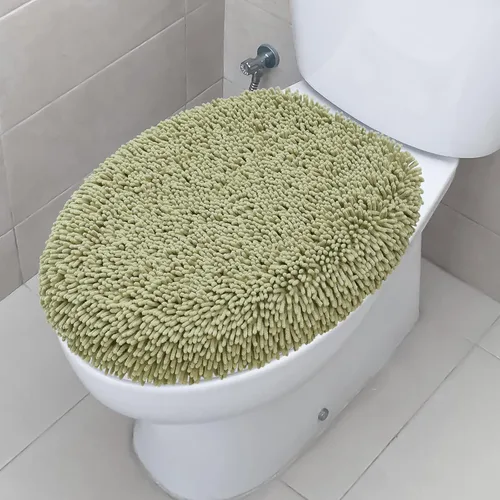Miniatura 8 de TREETONE Shaggy - Funda de felpilla para tapa de inodoro de baño, fundas de asiento de felpa ultra suave, esponjosa y absorbente, 19 x 21 pulgadas