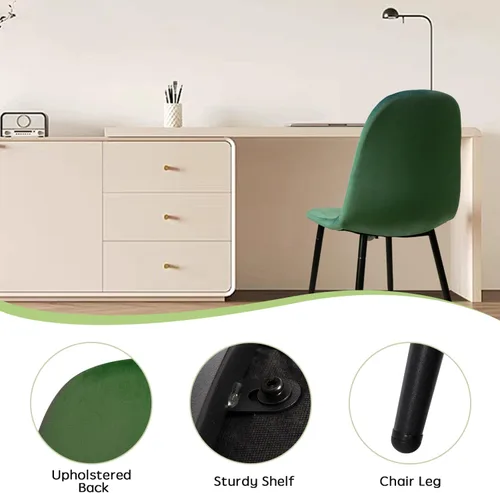 Miniatura 5 de CangLong Modern Velvet Chairs with Metal Legs