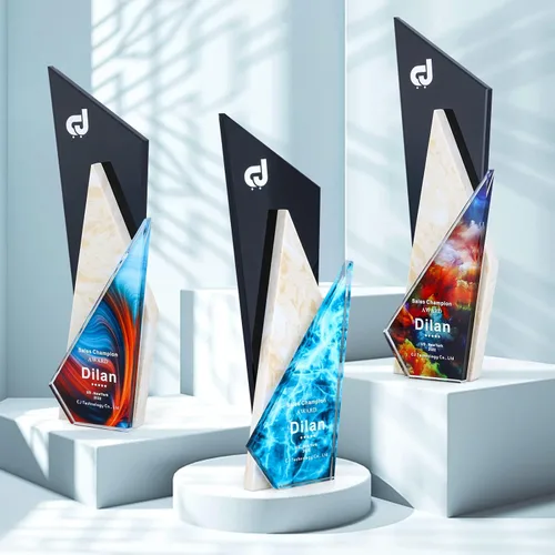 Miniatura 15 de Trofeos personalizados personalizados premio grabado Crystal Oscar Trofeo para empleados Estudiantes Empresa deportiva Reunión anual Alabanza Pastor