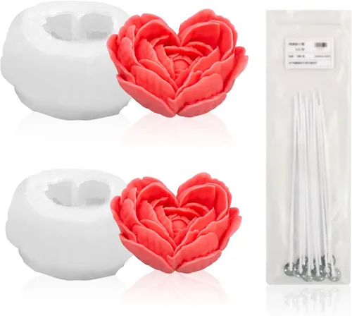 Miniatura 5 de 5 piezas molde de silicona 3D de árbol de Navidad para velas, jabón, resina epoxi, cera, formas de silicona, molde de árbol de Navidad para velas, 5