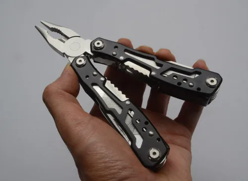 Miniatura 4 de Multitool 12 en 1 Alicates de acción de resorte de acero inoxidable, multiherramienta con clip de bolsillo, reparación de destornilladores