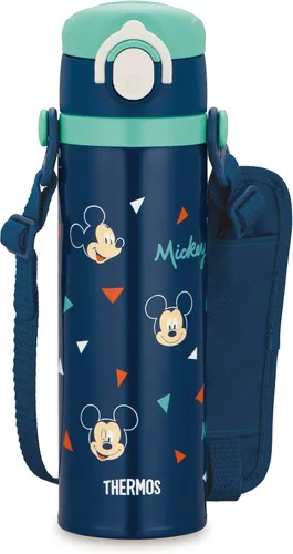Thermos JOI-500DS NVY - Taza móvil con aislamiento al vacío para niños, 0.5L, color azul marino Mickey para niños a la escuela o la escuela