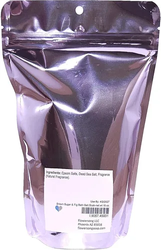 Miniatura 4 de Remojar sal de baño de azúcar morena e higos (16 onzas) – Fragancia natural – es perfecto para la relajación de cuerpo completo, remojo de pies