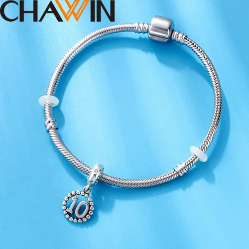 Miniatura 3 de 16 17 18 19 20 21 22 24 25 26 30 32 33 35 37 40 49 50 60 69 77 80 88 99 dijes de plata de ley 925 que se ajustan a pulserascollar Pandora colgantes