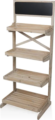 Miniatura 13 de Alpine Corporation MBB168 Estante de almacenamiento triangular de madera moderno de 3 niveles, 50 pulgadas de alto, acabado natural