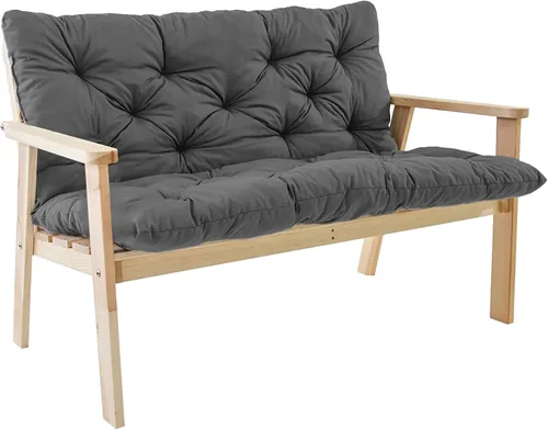 Miniatura 12 de Cojín de banco para exteriores de 40 pulgadas/47 pulgadas/59 pulgadas, 2 o 3 plazas, cojín para silla columpio de patio con respaldo antideslizante