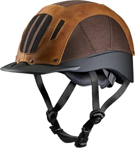 Troxel Sierra Rugged Horse Riding Helmet, Low-Profile, Self-Adjustable Design, Safety Horseback Riding Gear Marrón