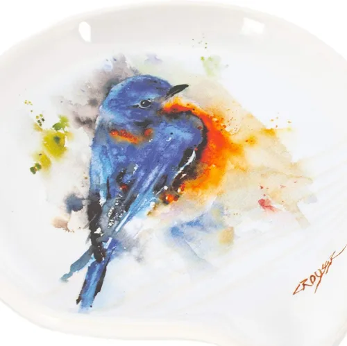 Miniatura 5 de DEMDACO Dean Crouser Bluebird - Cuchara de cerámica brillante (5 x 5 pulgadas)