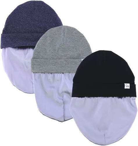 Miniatura 101 de Gorro de punto para recién nacido, para niños y niñas, con forro de satén sedoso, gorro para niños pequeños