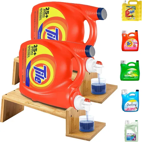 Miniatura 9 de TidyFriend - Dispensador de detergente para ropa con bandeja, dispensador de jabón para ropa con patas de goma antideslizantes para organización