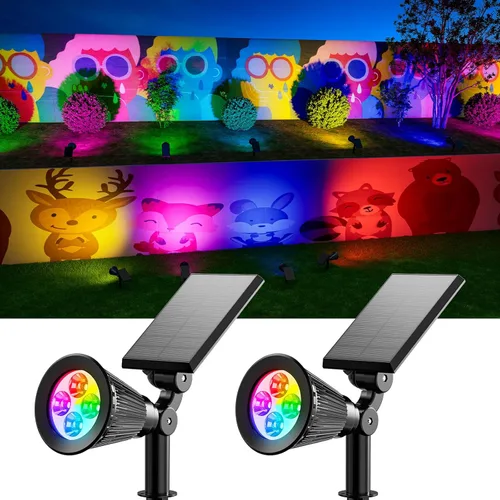 Miniatura 13 de FALOVE Focos Solares para Exteriores Impermeables para Bandera, Palmera, Poste, Letrero, Estatua, Buzón, Reflectores LED Brillantes para Exteriores