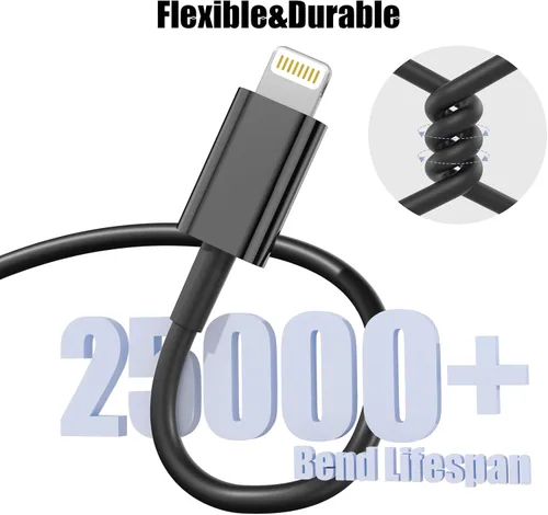Miniatura 5 de Cveael Cable Carplay para automóvil, cable USB A a Lightning de 3 pies compatible con iPhone 14 13 12 11 Pro Max XR XS X 8 7 6 Plus SE iPad cargador