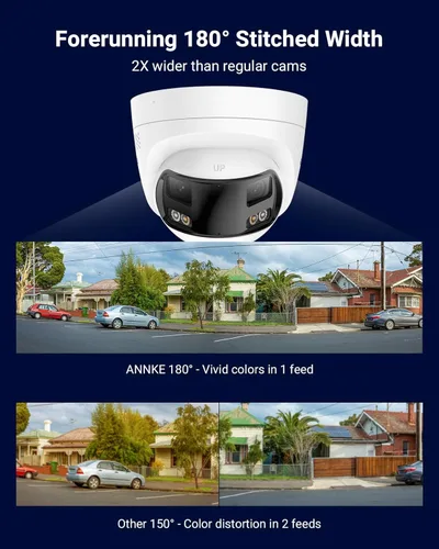 Miniatura 2 de ANNKE FCD600 Cámara de seguridad PoE para exteriores con lente dual de 180° de campo de visión, cámara de vigilancia IP de 6MP con soporte