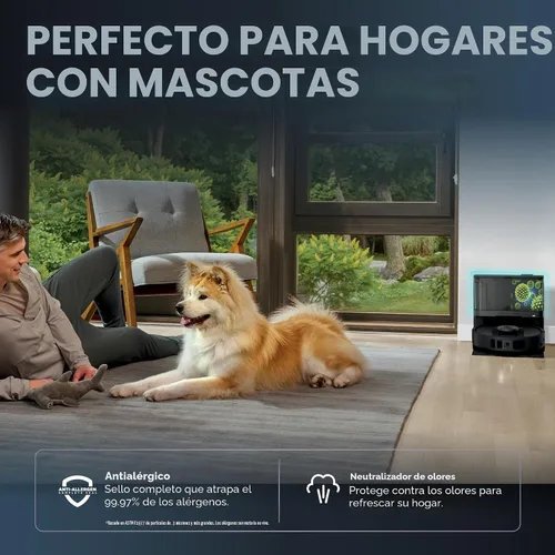 Miniatura 6 de Robot aspirador y trapeador Shark, PowerDetect NeverTouch, autovaciado y autollenado, capacidad de residuos de 60 días, tanque de recarga de 30