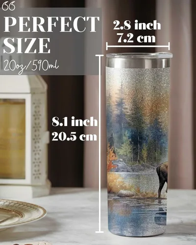 Miniatura 4 de Onebttl Regalos de alce para hombres y mujeres, regalo para los amantes de los alces en el Día Nacional del Alce, cumpleaños y Navidad, vaso aislado