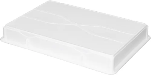 Miniatura 9 de Caja de prueba de 26 x 18 x 3 pulgadas, 1 caja de masa rectangular – apilable, lavavajillas, cajas de plástico blanco para masa de pizza, duraderas