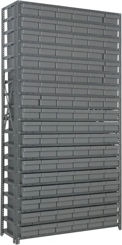 Miniatura 356 de Quantum QSBU-245BK Heavy Duty Shelving Unit with (7) Shelves and (24) QUS245 Black Bins for Garage Warehouse Storage Distribution 400 lb Load