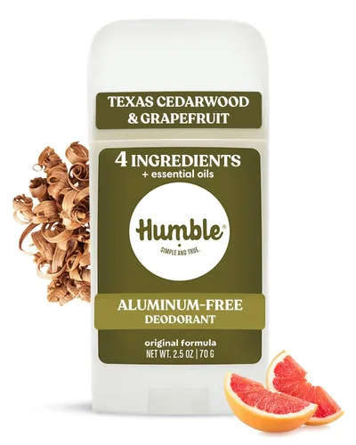 Desodorante sin aluminio de fórmula original de HUMBLE BRANDS. Control duradero del olor con bicarbonato y aceites esenciales, cedro de Texas y