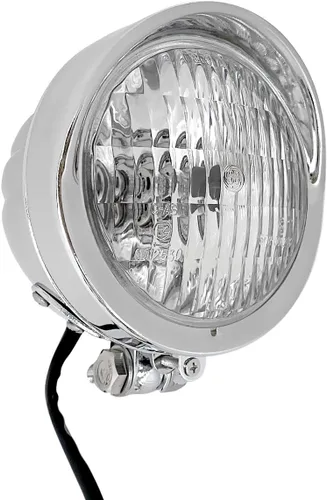 Miniatura 3 de FATECIM Faro delantero de motocicleta de 4.5" con visera de aluminio, lámpara de cabeza cromada tipo bala para Harley Sportster XL, Dyna, Softail